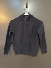 J Crew Crewcuts Boys Navy 1/4 Zip Pullover SizeM 8-9 Long Sleeve Sweater