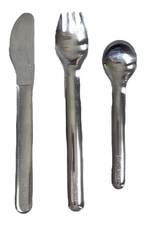 Set of 3 Lufthansa Stainless Flatware Knife + Spoon + Fork by Wolf Karnagel 1986