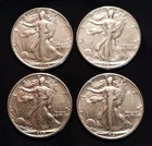 Walking Liberty Half Dollar Lot Of 4