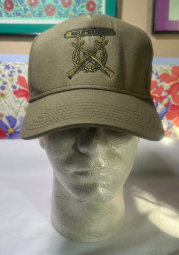 Cap, USMC, adjustable Rifle Expert Marksman OD color, VG cond clean. Adult adj.