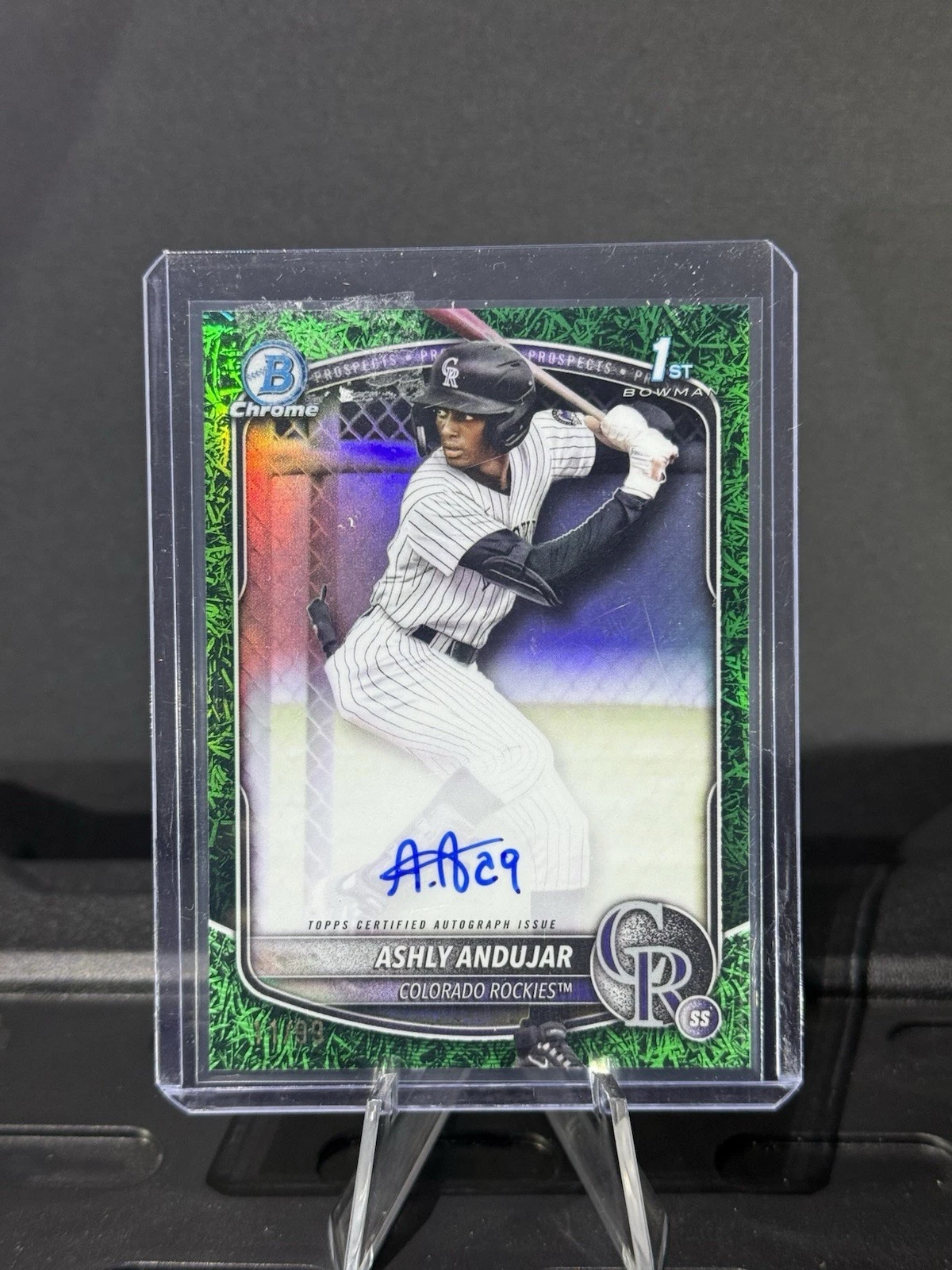 2025 Ashly Andujar 1st Bowman Chrome Auto! Green Grass Parallel #/99 🔥🔥