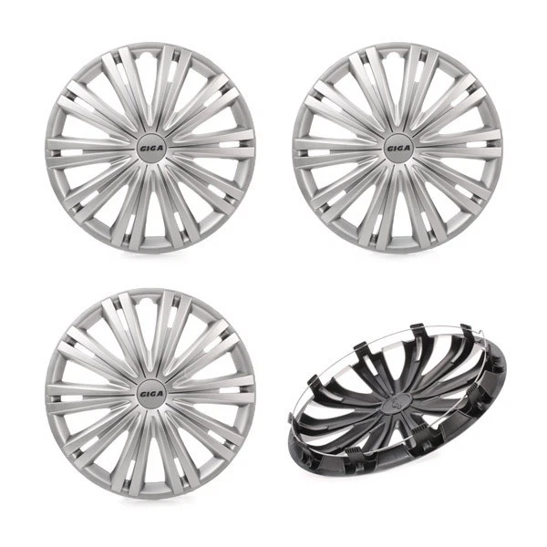 Wheel Trims 14" Silver Hub Caps Wheel Covers Giga Fits Peugeot 206 - Image 2 of 4