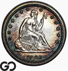 1883 Seated Liberty Quarter, Vibrant Galaxy Toner, Razor Sharp Superb Gem BU++!