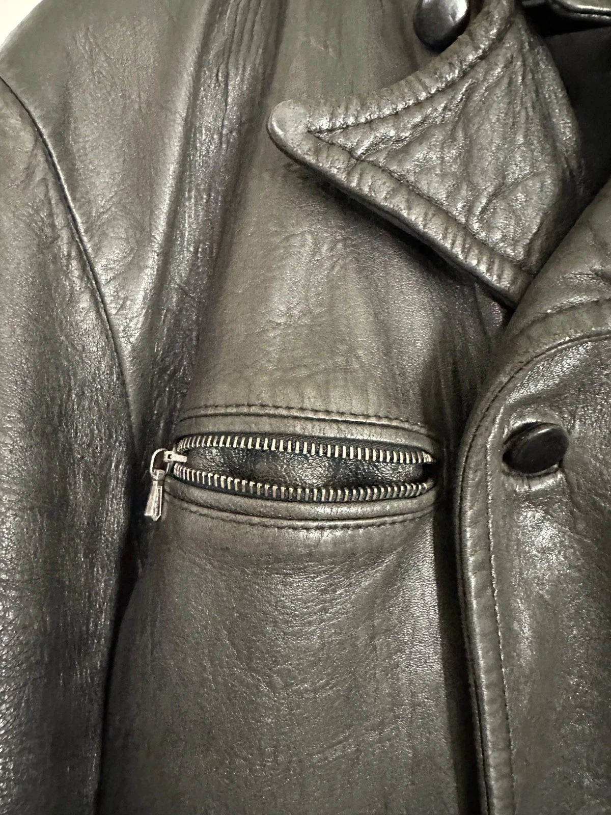 Superb Heavy Vintage Leather Jacket from Calvin Klein Collection (1995) Size M image 5