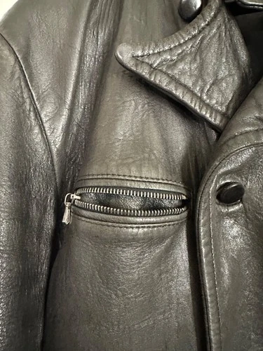 Superb Heavy Vintage Leather Jacket from Calvin Klein Collection (1995) Size M image 5