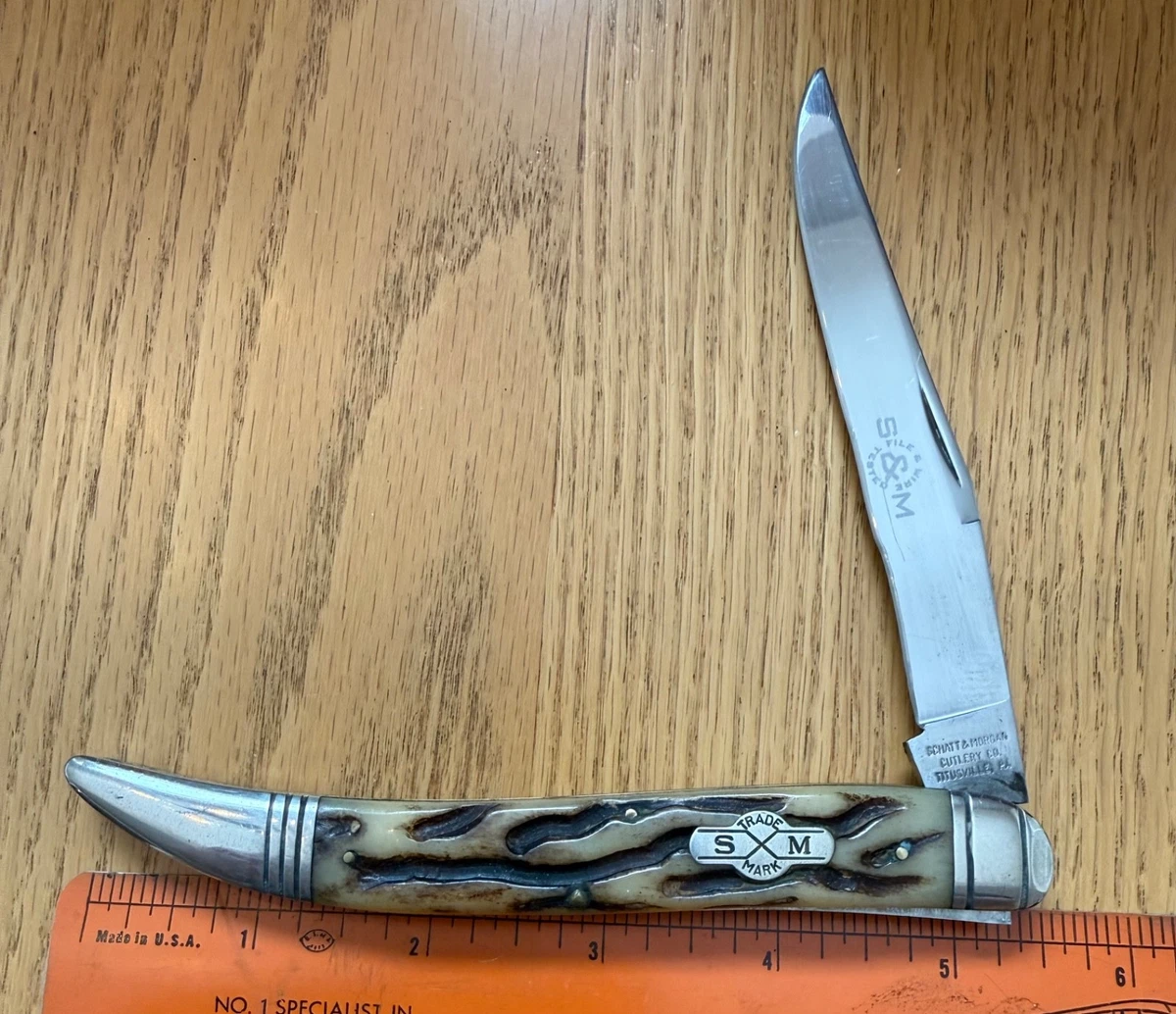 SCHATT MORGAN WORM GROOVE LARGE TOOTHPICK KNIFE USED N21 | eBay