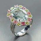 Vintage ring 9 ct Natural Aquamarine Ring 925 Sterling Silver Size 8 /R473663