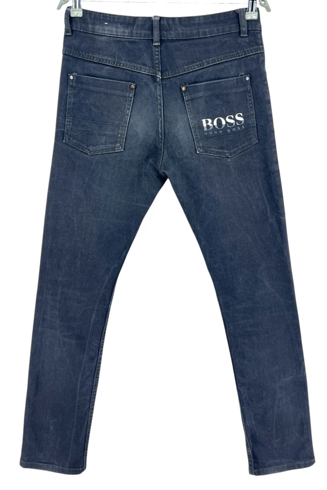 HUGO BOSS Men Denim Stretch Slim Fit Straight Leg Jeans W32 L33 - Image 2 of 4