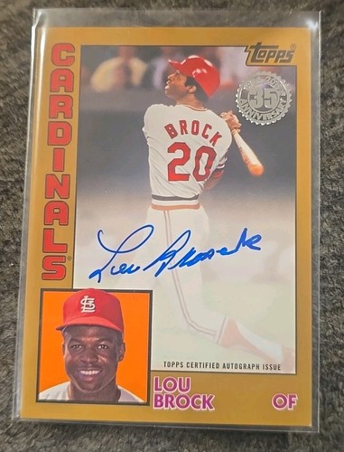Lou Brock [Gold] #LBR 2019 Topps Update 1984 Baseball Autographs card