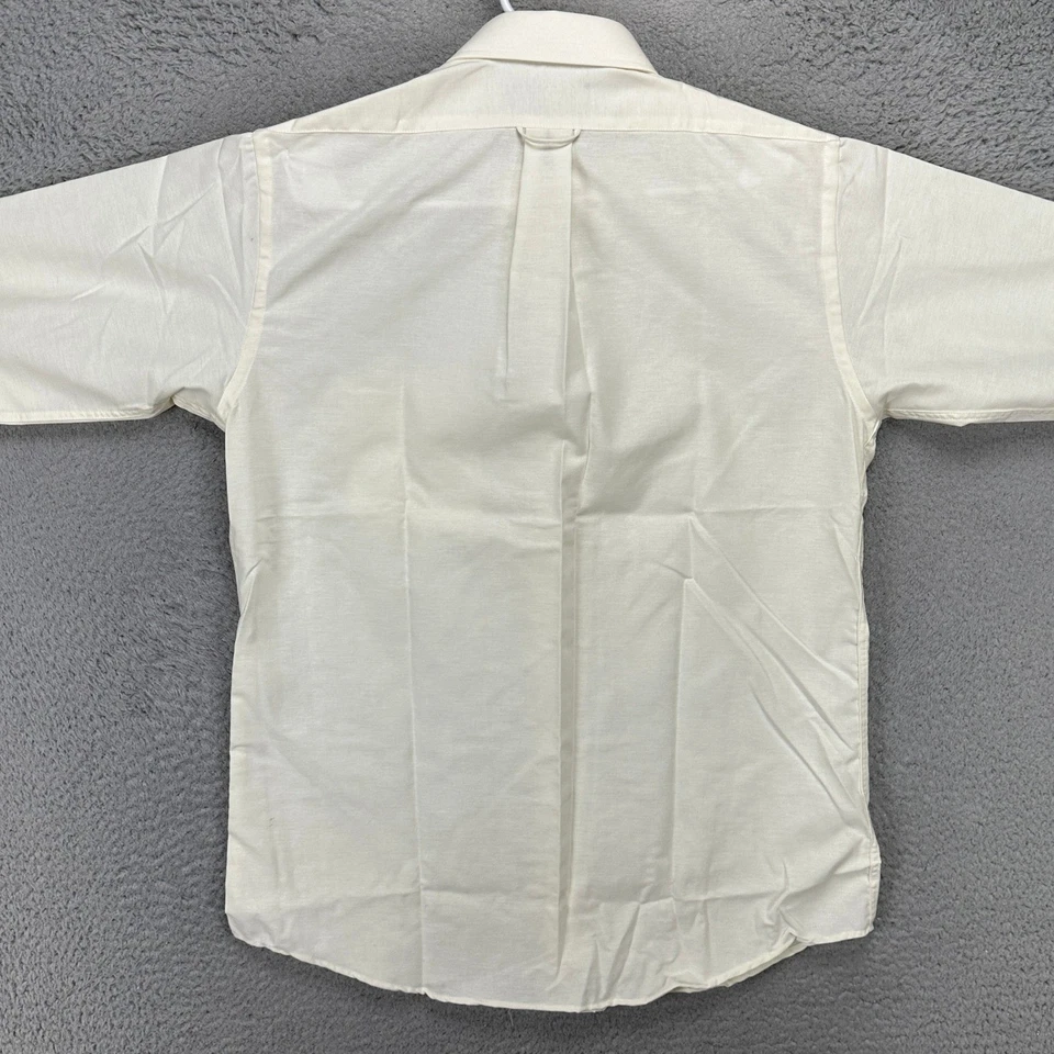 Croft Barrow Shirt Dress Men 15.5 34-35 Cream Long Sleeve Button Down Pocket NEW - Image 2 of 4