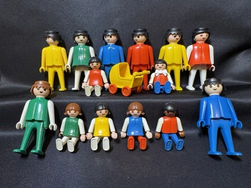 14 Vintage Playmobil 1974 Figures Adults & Children