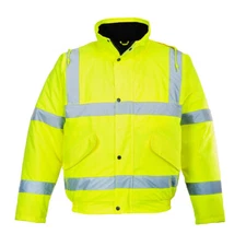 Portwest US463 Mens Waterproof Hi Vis Bomber Jacket Winter Safety Reflective