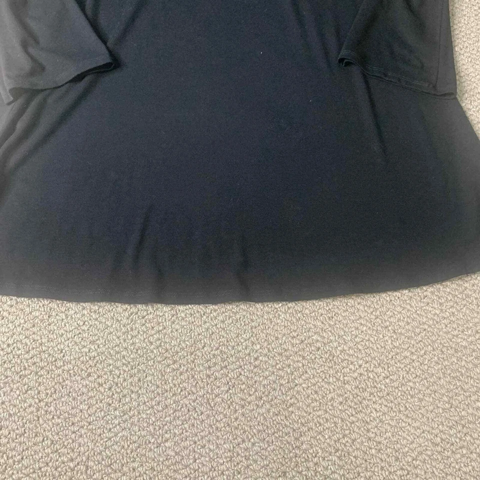 Eileen Fisher Womens Dress Size Small Black Long Sleeves Mini Swing Pullover - Image 4 of 4