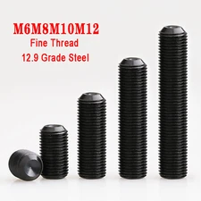 Fine Thread Cup Point Grub Screw M6M8M10M12 Allen Set Screw 12.9 High Tensile
