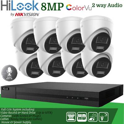 HIKVISION COLORVU AUDIO POE CCTV SYSTEM 2-Wege Talk Smart Hybrid Licht CCTV KIT
