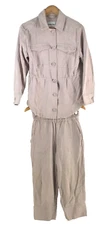 Country Road womens outfit set jacket aus 6 + pants aus 4 beige linen 105250