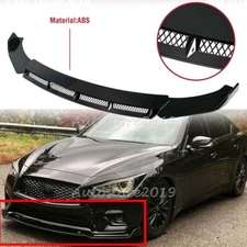 For INFINITI Q50 Q60 Q70 2014-2023 Gloss Black Front Bumper Lip Spoiler Body Kit