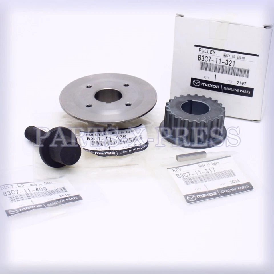 OEM MAZDA CRANKSHAFT PULLEY + KEY PIN + TIMING BELT PULLEY + WHEEL HUB BOLT KIT - Изображение 2 из 4