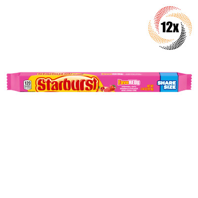 12x Packs Starburst FaveREDS Assorted Flavored Fruit Chews Candy | 3.45oz