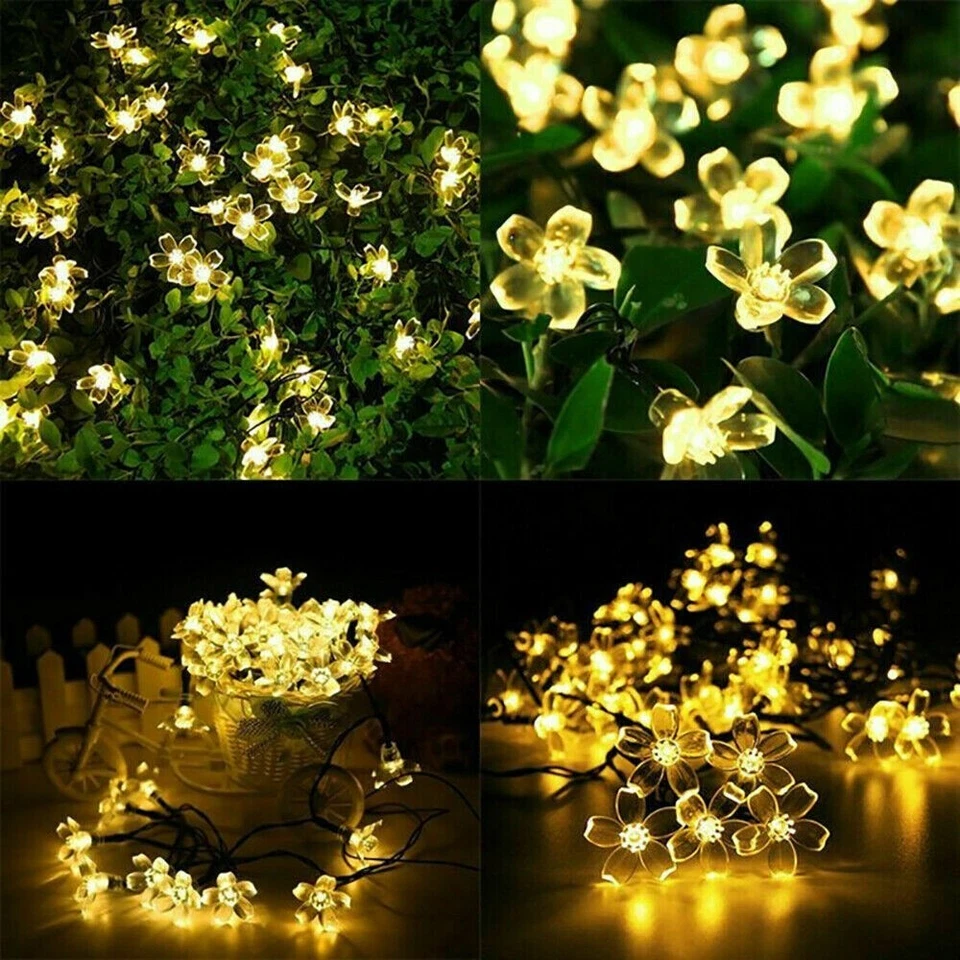 Luzes solares de flores à prova d'água ao ar livre para decoração de luz de fadas para jardim - Imagem 4 de 4