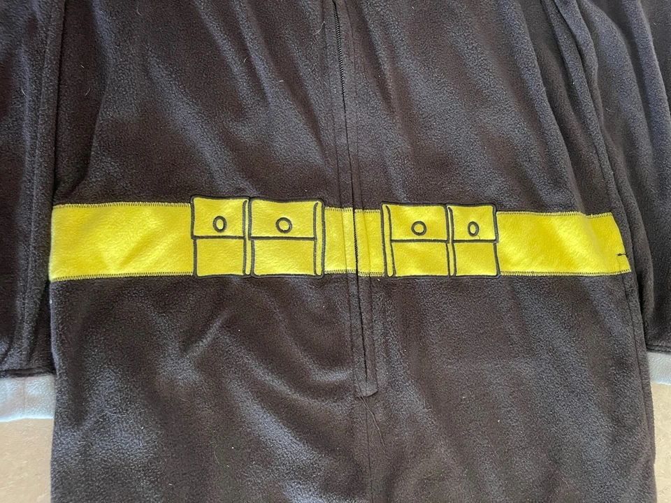 Batman DC Comics Fleece Zip Up Pajamas Costume One-Piece w/ CAPE Men's Medium - Image 4 of 4