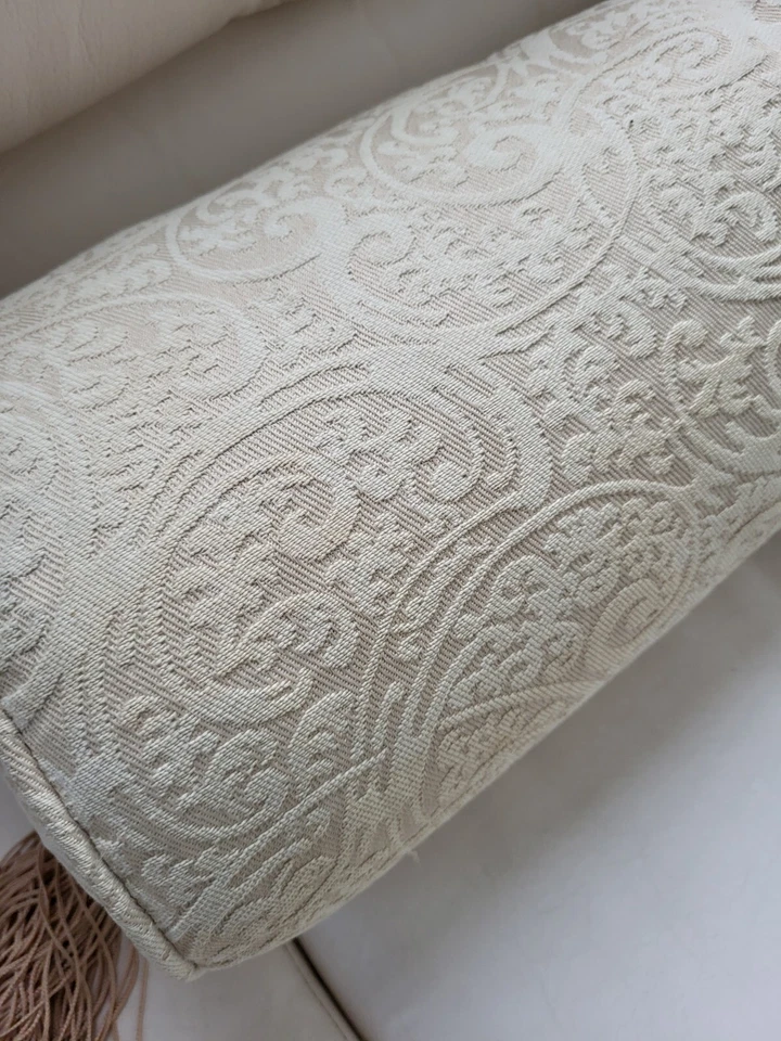 Designer Decorative Accent Bolster Pillow w/tassles Handmade - Image 2 of 4