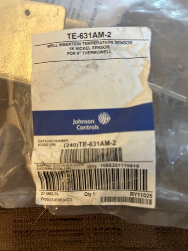 Johnson Controls TE-631AM-2, Well Insertion Temperature Sensor - Picture 2 of 3