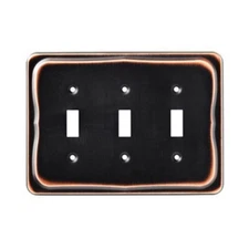 (5 Pack) Triple Switch Tenley Wall Plate Bronze with Copper Highlights