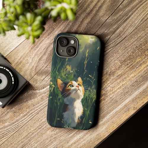 Calico Kitty Cat Grass Field - Phone Ink Cover Case for iPhone, Galaxy, Pixel - 第 39/281 張圖片