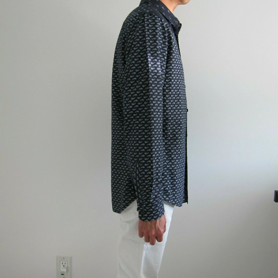 Camisa de manga larga Elie Tahari blanca azul cachemira de segunda mano talla M Foto 2 de 4