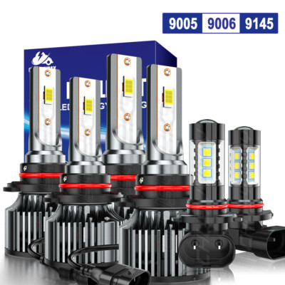 For Chevy Avalanche 2002 2003 2004 2005 White LED Headlights Fog Light Bulbs Kit