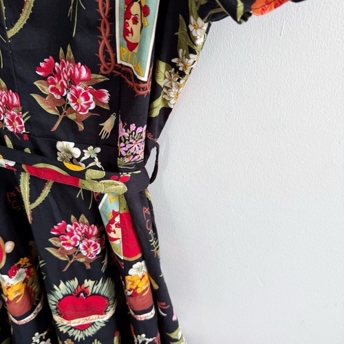 Unbranded Womens Size XXL 2XL Fit & Flare Dress Short Sleeve Frida Mexico - Picture 8 of 10