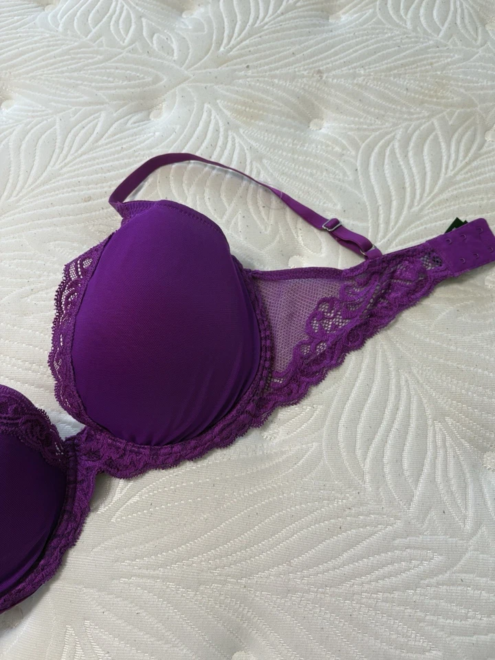 Sujetador Natori 36DD púrpura encaje acolchado con aros correa ajustable Foto 2 de 4