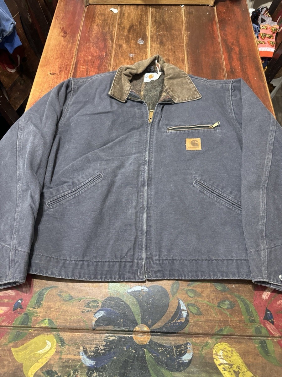 ジャケット・アウター JB0817 Carhartt Detroit Jacket Graphite Carhartt Detroit Jacket JB0817 Men's Gray with Zipper Size