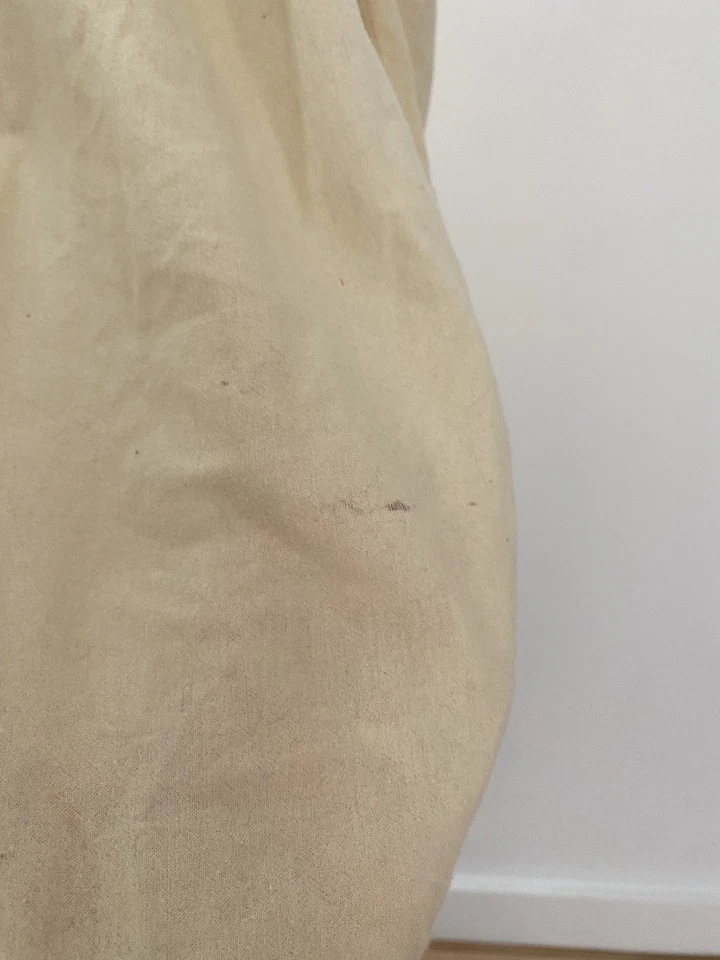 saia de lã de linho antiga vintage chalé menina pequena mulher 1900s bege vitoriano - Imagem 4 de 4