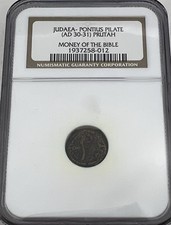 Money of the Bible - Judaea Pontius Pilate AD 30 - 31 Prutah NGC Genuine