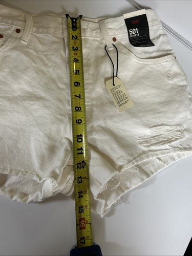 NWT Levi’s 501 Denim Shorts White High Rise Womens Size 34 - Picture 16 of 18