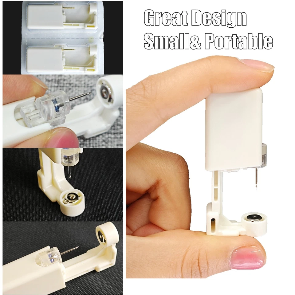 Kit de 20 piezas de pistola desechable para piercing de oreja de plata hágalo usted mismo en casa juegos de orejas Foto 4 de 4