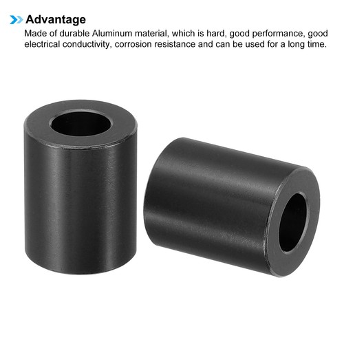 8 Stück M8 Aluminium Abstandhalter 8,2 mm Innendurchmesser 16 mm Außendurchmesser 20 mm L Abstandshalter rund für 1/3" M8 schwarz - Bild 4 von 6