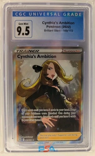 Pokemon Cynthia's Ambition Full Art 169/172 Swsh09: Brilliant Stars CGC 9.5