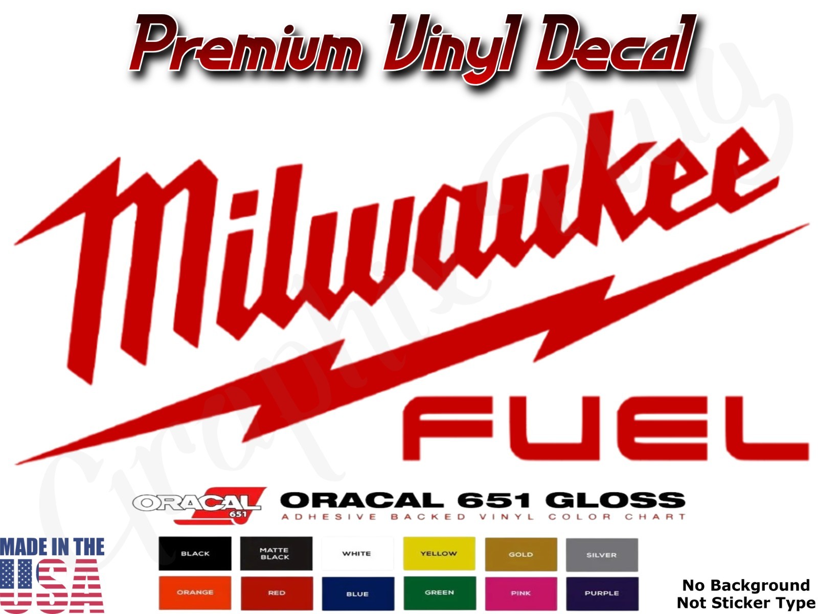 Milwaukee Decal Large 4" - 12" 17" 22" Made in USA Garage, Mechanic, Truck,