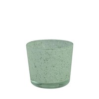 INNA-Glas Teelichthalter Halter Alena Granit, Aus Glas, 9Cm, Ø10Cm