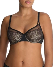 Natori BLACK/CAFE Graceful Full Fit Balconette Underwire Bra, US 34C, UK 34C