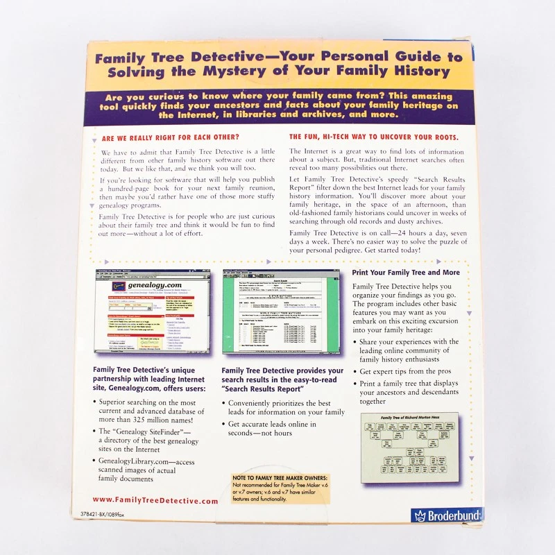 1999 Broderbund Family Tree Detective For Windows 95 or 98 NIB - Image 2 of 4