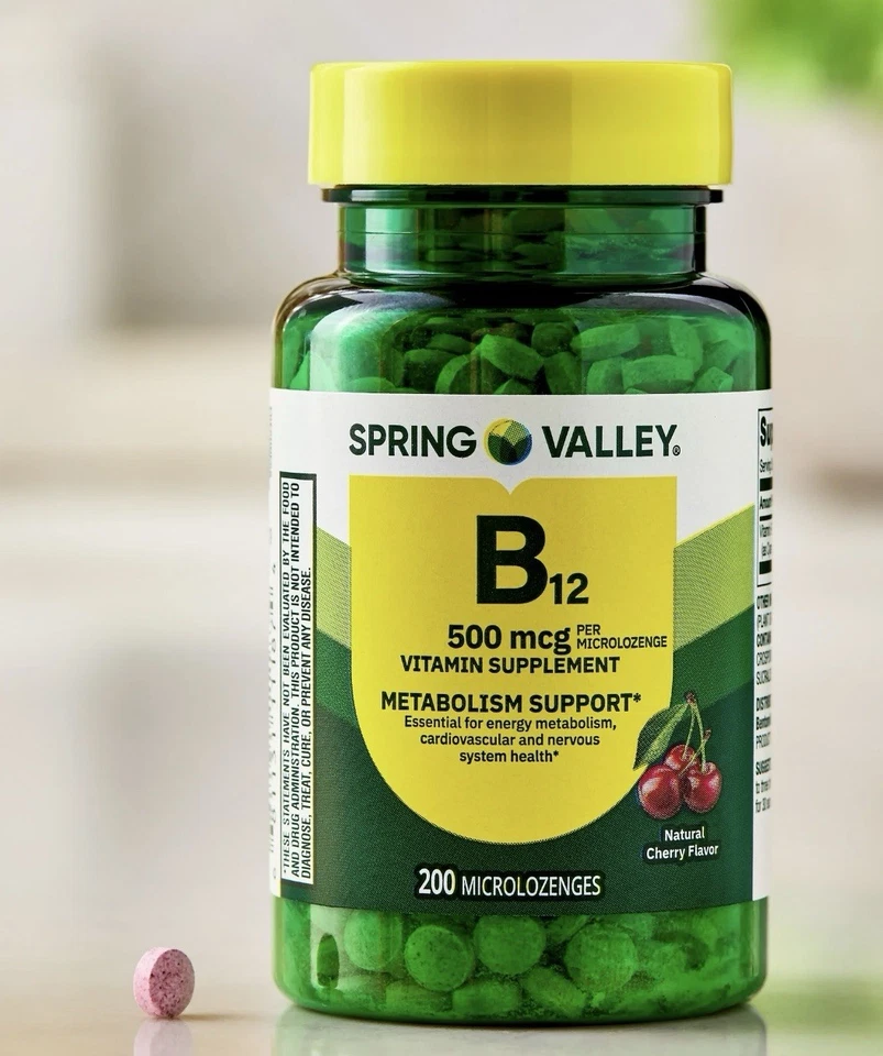 Spring Valley подъязычный витамин B12 500 мкг микролозенги - 200 штук - Изображение 2 из 2