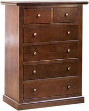 CASSETTIERA SETTIMINO in LEGNO 4 + 2 CASSETTI NOCE SCURO ARTE POVERA ANTE LISCIE