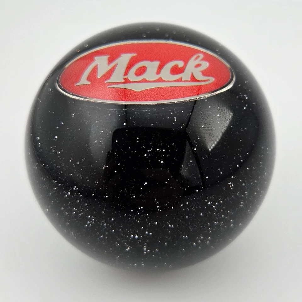 Perilla de cambio de tractor semi camión Roadwy Ball Mack estilo vintage brillo negro EE. UU. Foto 4 de 4