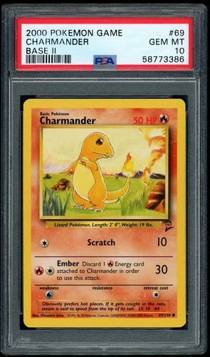POKEMON CHARMANDER 2000 GAME BASE SET 2 #69 PSA 10