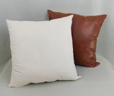 2pc VCNY 20" Oversize Cognac Faux Leather Square Throw Pillows #C727