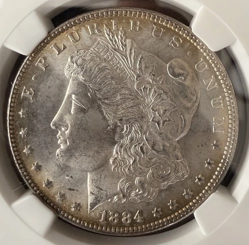 1884 Morgan Silver Dollar NGC MS64 - Brilliant Uncirculated Certified Coin